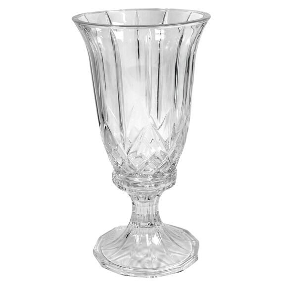 DePlomb Heavy 24% Lead Crystal 12" Hurricane Globe Glass Candle Holder! - Picture 1 of 8